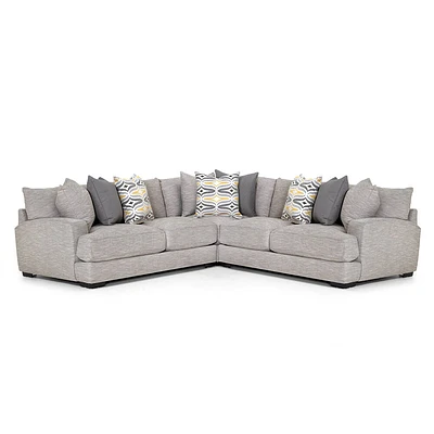 Franklin Corperation Barton 3 Piece Sectional - Hannigan Fog | Electronic Express