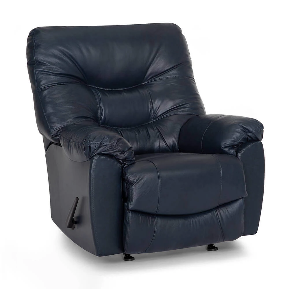 Franklin Corporation Trilogy Leather Recliner - Navy | Electronic Express