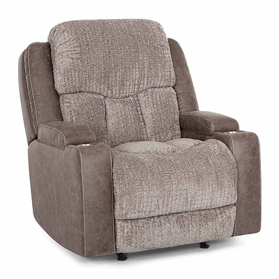 Franklin Corporation Denali Power Recliner - Euphoria Smoke and Boswell Dove Two-Tone | Electronic Express