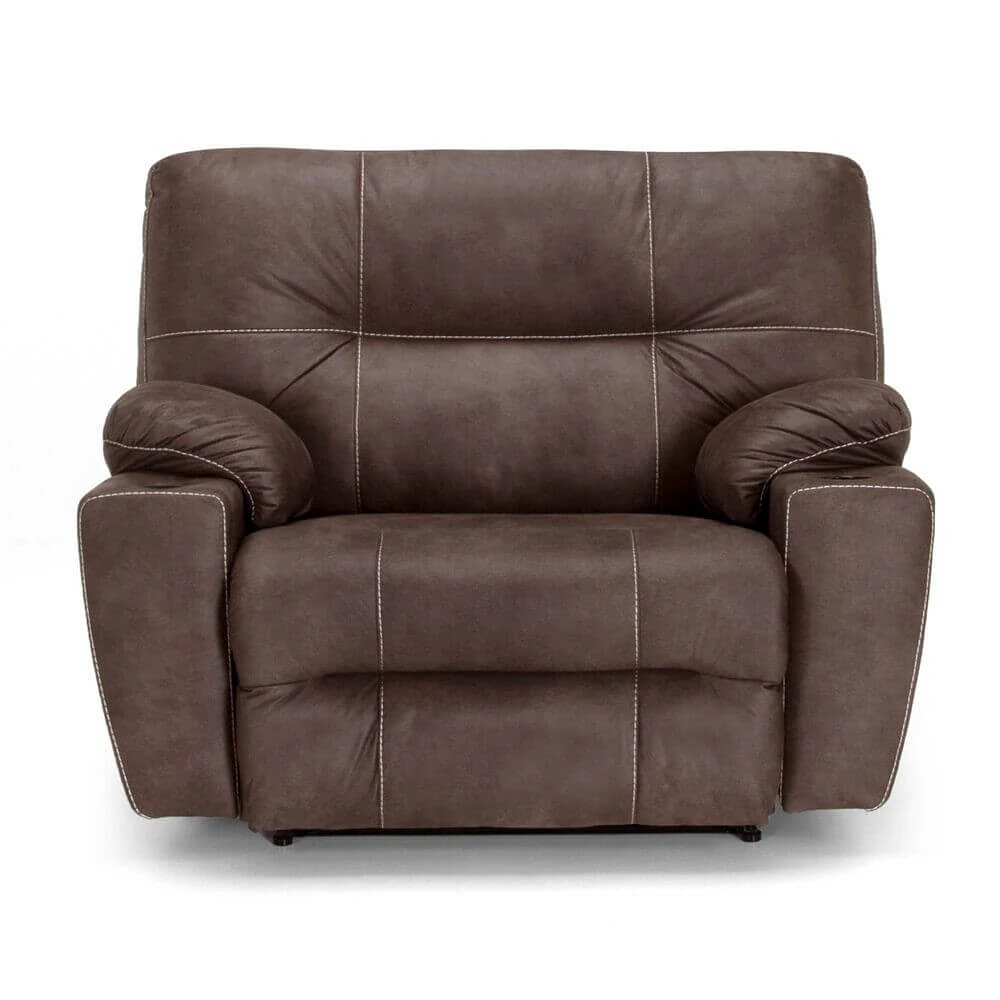 Franklin Corporation Titus Fabric Snuggler Recliner Chair and a Half - Collondale Mineral | Electronic Express