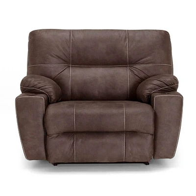 Franklin Corporation Titus Fabric Snuggler Recliner Chair and a Half - Collondale Mineral | Electronic Express