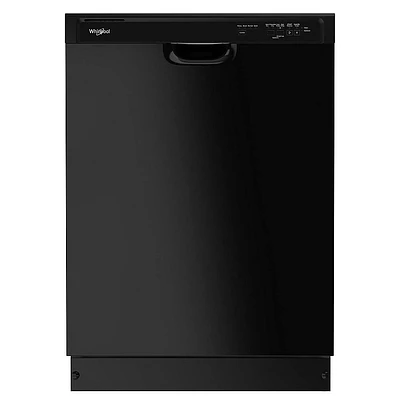 Whirlpool 57 dBA Black Front Control Built-In Dishwasher | Electronic Express