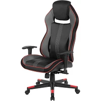 DesignLab BOA II Ergonomic Adjustable Racing Style Gaming Chair - Black with Red Accents | Electronic Express