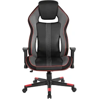 DesignLab BOA II Ergonomic Adjustable Racing Style Gaming Chair - Black with Red Accents | Electronic Express