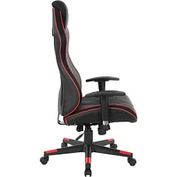 DesignLab BOA II Ergonomic Adjustable Racing Style Gaming Chair - Black with Red Accents | Electronic Express