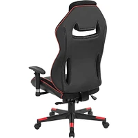 DesignLab BOA II Ergonomic Adjustable Racing Style Gaming Chair - Black with Red Accents | Electronic Express