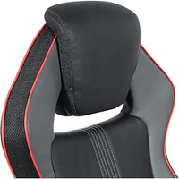 DesignLab BOA II Ergonomic Adjustable Racing Style Gaming Chair - Black with Red Accents | Electronic Express