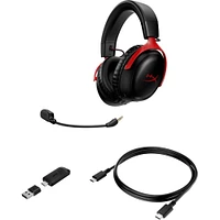 HyperX Cloud III Wireless Gaming Headset - Black/Red | Electronic Express