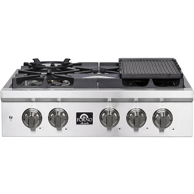 Forno 30 inch Stainless Steel 5 Burner Gas Cooktop | Electronic Express