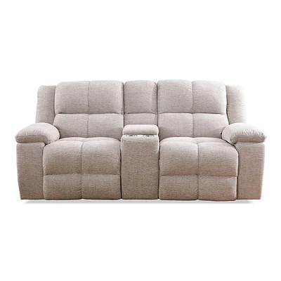 Parker House Buster Manual Dual Reclining Console Loveseat - Opal Taupe | Electronic Express