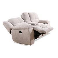 Parker House Buster Manual Dual Reclining Console Loveseat - Opal Taupe | Electronic Express