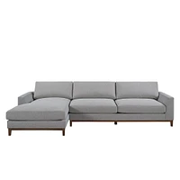 Classic Home Everett Gray Sectional w/LAF Chaise | Electronic Express