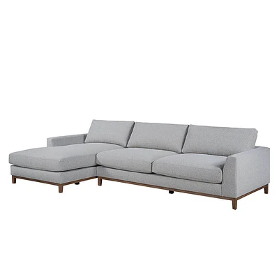 Classic Home Everett Gray Sectional w/LAF Chaise | Electronic Express