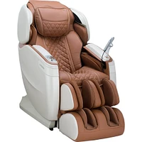 Cozzia Qi SE Massage Chair - Cappuccino & Pearl White | Electronic Express