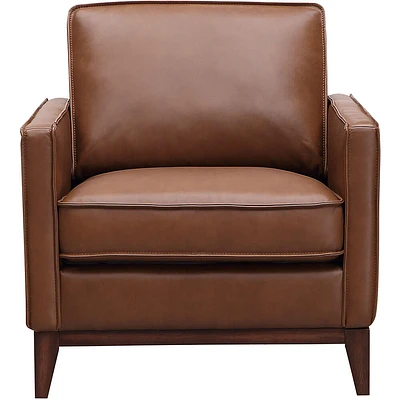 Leather Italia Weston Highland Saddle Brown Leather Chair | Electronic Express