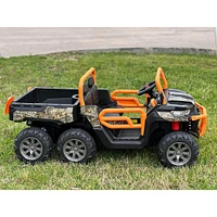 Best Ride On Cars Kids Electric Vehicle Realtree UTV 1000 Dump Truck - Black/Orange | Electronic Express