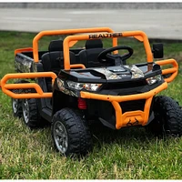 Best Ride On Cars Kids Electric Vehicle Realtree UTV 1000 Dump Truck - Black/Orange | Electronic Express