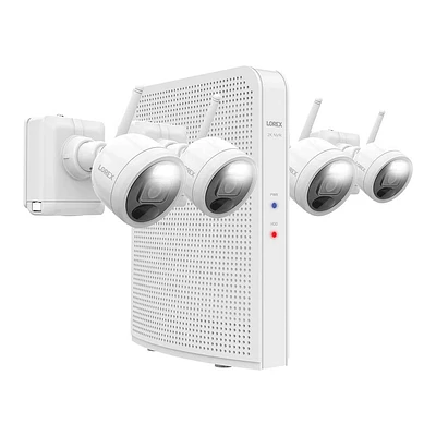 Lorex M5 2K 1TB NVR System with 4 Outdoor Battery Security Cameras - White | Electronic Express