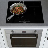 Bosch 24 inch 500 Series Black 3 Burner Built-In Electric Induction Cooktop | Electronic Express