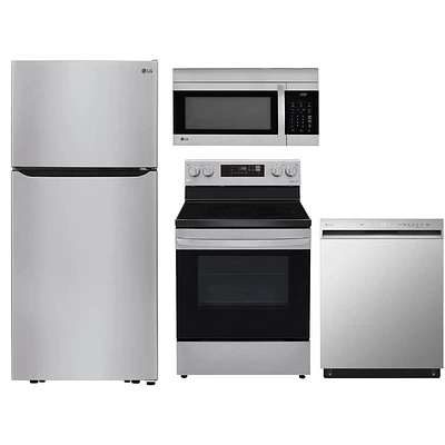 LG 4 Pc. Stainless Top Freezer Kitchen Package | Electronic Express