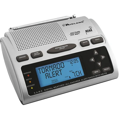 Midland WR-300 Weather NOAA Clock Radio with Special Area Message Encoding (S.A.M.E.) - OPEN BOX WR300 | Electronic Express