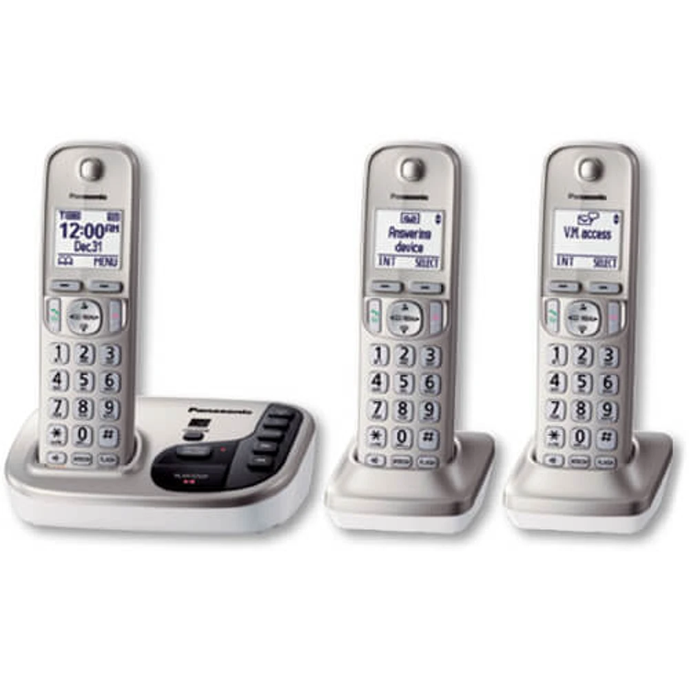 Panasonic KX-TGD223N Expandable Cordless Phone - 3 Handsets OPEN BOX KXTGD223 | Electronic Express