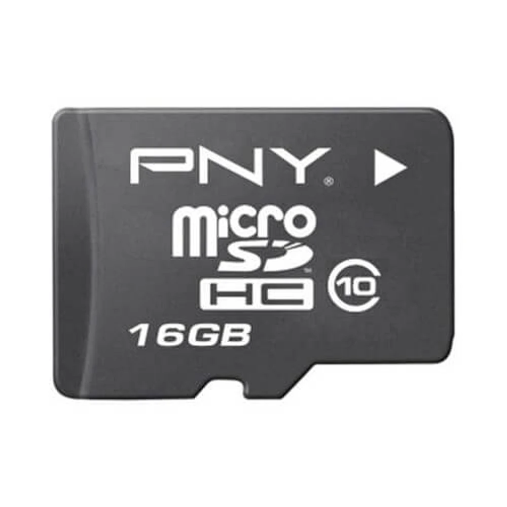 PNY P-SDU16G10-GE 16GB Micro SDHC Card Class 10 - OPEN BOX PSDU16G10GE | Electronic Express