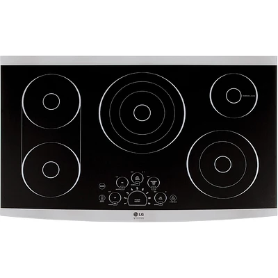 LG Studio LSCE365ST Studio 36 in. Stainless 5 Burner Electric Cooktop | Electronic Express