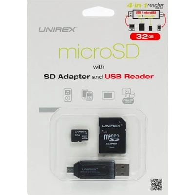 Unirex MSW325M 4-in-1 Usb/Micro USB Reader and SD Adapter (32GB) | Electronic Express