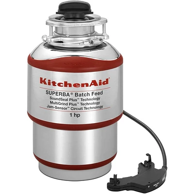 KitchenAid KBDS100T 1-Horsepower Batch Feed Food Waste Disposer | Electronic Express