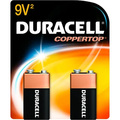 Duracell MN1604B2Z Coppertop 2/Pack Alkaline 9 Volt Batteries | Electronic Express