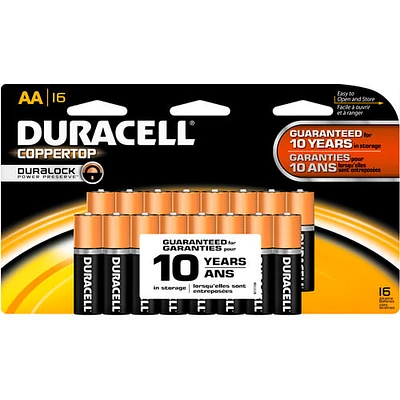 Duracell MN1500B16 Coppertop 16/Pack Alkaline AA Batteries MN1500B16Z16 | Electronic Express