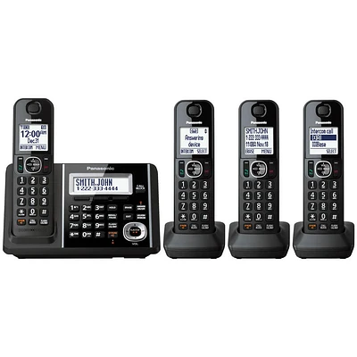 Panasonic KX-TGF344B Cordless Phone and Answering Machine - 4 Handsets OPEN BOX KXTGF344 | Electronic Express
