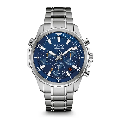 Bulova 96B256 Mens Stainless Steel Marine Star Chronograph Watch | Electronic Express