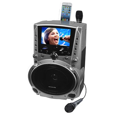 Karaoke USA GF757 DVD/CDG/MP3G Karaoke Machine with 7 in. Screen - OPEN BOX | Electronic Express