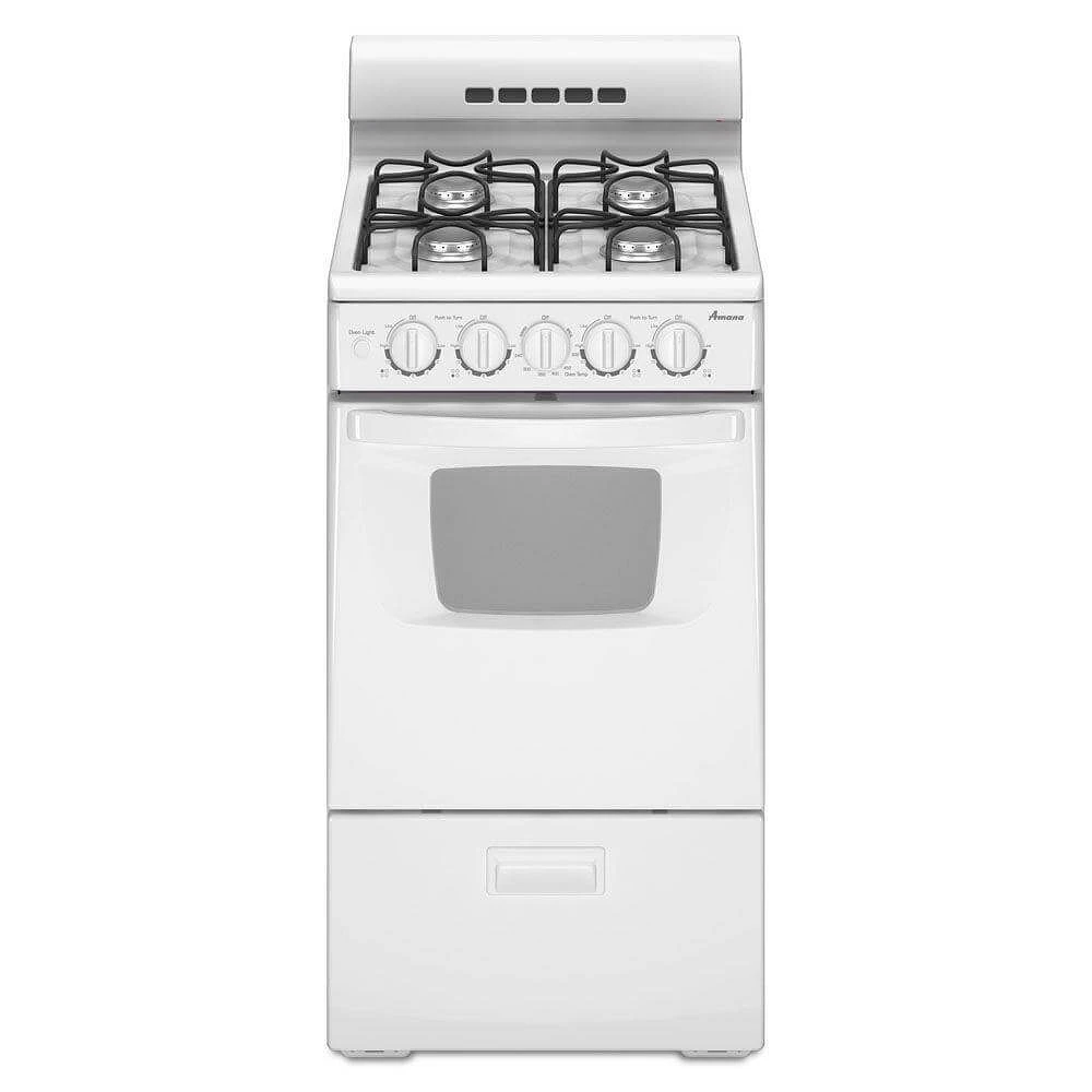 Amana AGG222VDW 2.6 Cu. Ft. Freestanding White Gas Range | Electronic Express