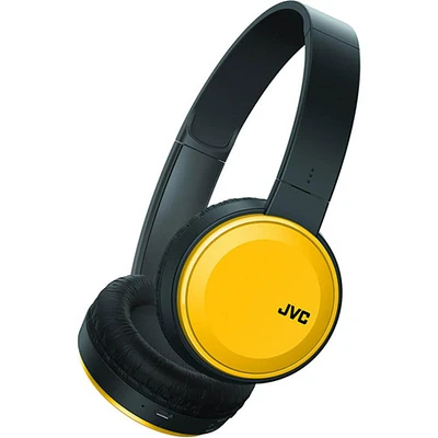 JVC HAS190BTY Colorful Bluetooth Wireless Headphones - Yellow - OPEN BOX | Electronic Express