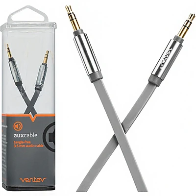 Ventev AUXCABLEGRYVNV 4 Ft. Auxiliary Cable - Gray 517092 | Electronic Express