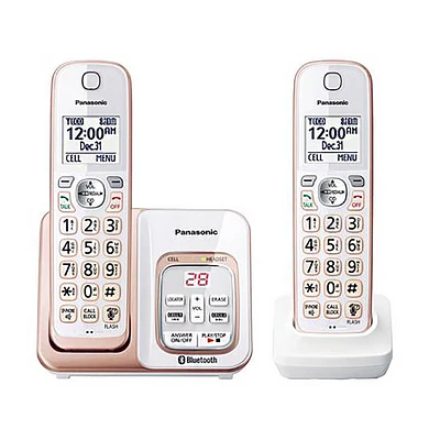 Panasonic KXTGD562G Link2Cell Bluetooth® Cordless Phone w/ 2 Handsets and Voice Assist KXTGD562 | Electronic Express