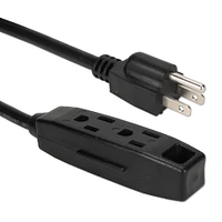 QVS PC3PX06-OBX 3-Outlet 3-Prong 6 ft. Power Extension Cord | Electronic Express