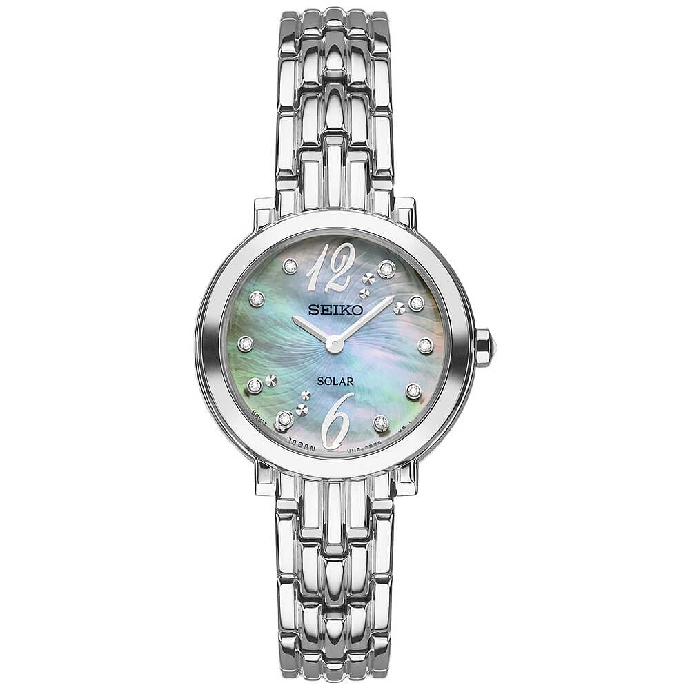 Seiko SUP353 Womens Silver Tressia Solar Watch | Electronic Express