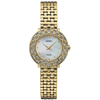 Seiko SUP374 Womens Gold Tressia Solar Watch - OPEN BOX | Electronic Express