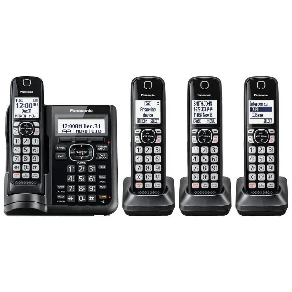 Panasonic KX-TGF544B Expandable Cordless Phone - 4 Handsets OPEN BOX KXTGF544 | Electronic Express