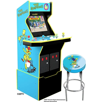 Arcade1Up The Simpsons Arcade Cabinet with Riser and Stool | Electronic Express