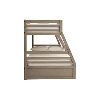 Ashley Signature Design Lettner Twin over Full Bunk Bed with Ladder - Light Gray | Electronic Express