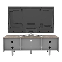 AVF White Sands 1500TV Stand - White and Light Wood | Electronic Express