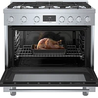 Bosch 3.5 Cu. Ft. Stainless Freestanding Gas Convection Range | Electronic Express