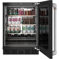 Cafe 24 inch 14-Bottle Wine and 126-Can Beverage Cooler - Black | Electronic Express