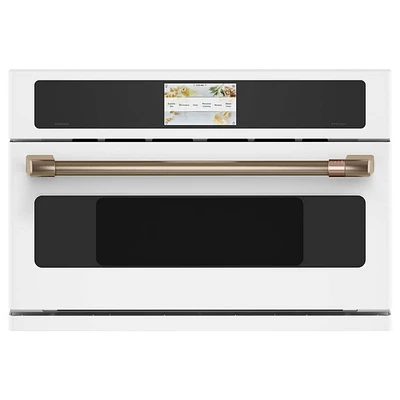 Cafe 30 inch Matte White Smart Five in One Oven with Advantium® Technology | Electronic Express