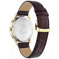 Citizen Corso Eco-Drive Brown Leather Strap Mens Watch - 40mm | Electronic Express
